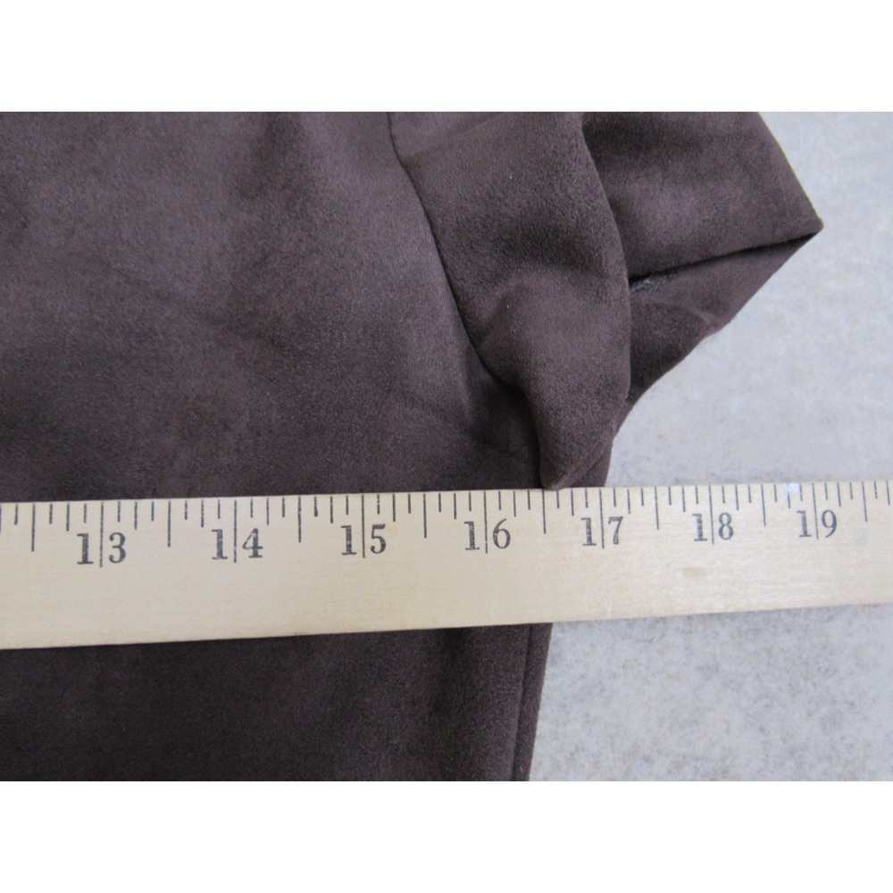 Calvin Klein Brown Faux Suede Ring Zip Dress Short Sleeve CD8J1F55 Size 4 - Picture 7 of 9